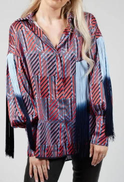 Beatrice B Shirts & Blouses^Printed Shirt in Red / Blue