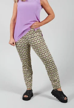 Maliparmi Co-ords & Suits^Printed Tailored Trousers in Naturale/Ollo/Brick