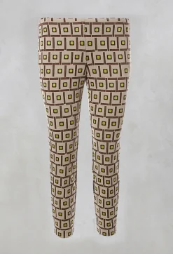 Maliparmi Co-ords & Suits^Printed Tailored Trousers in Naturale/Ollo/Brick
