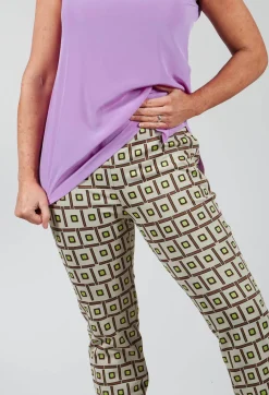 Maliparmi Co-ords & Suits^Printed Tailored Trousers in Naturale/Ollo/Brick