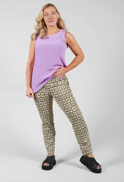 Maliparmi Co-ords & Suits^Printed Tailored Trousers in Naturale/Ollo/Brick