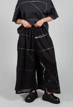 La Vaca Loca Trousers^Printed Tanto Trousers in Off Black Banner