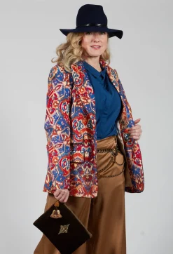Sfizio Jackets^Printed Velvet Blazer in Carpet Print