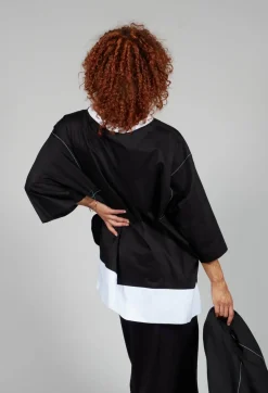 Bize Tops^Printwork Bracelet Sleeve T-shirt in Original Black