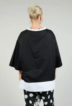 Bize Tops^Printwork Bracelet Sleeve T-shirt in Original Black