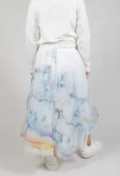 Bread and Butter Skirts^Printwork Tulle Skirt in Blue