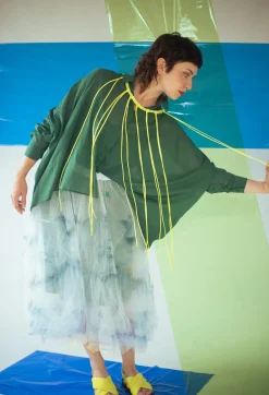Bread and Butter Skirts^Printwork Tulle Skirt in Blue