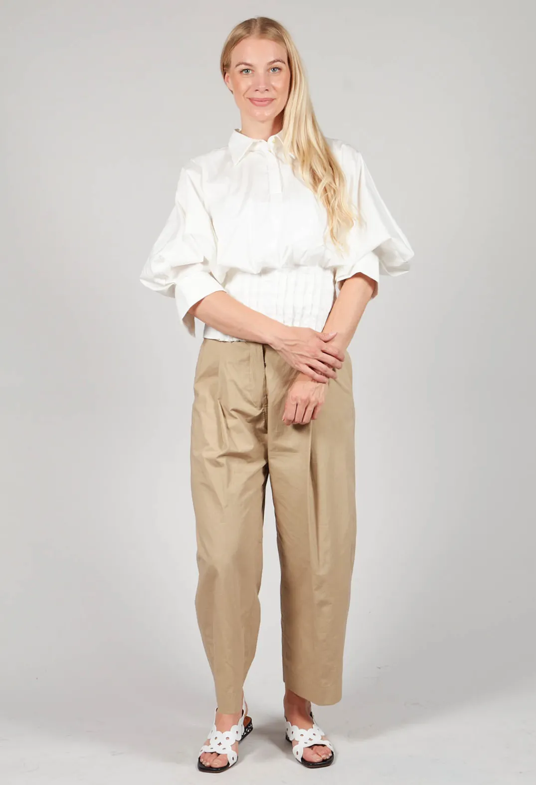 Malloni Shirts & Blouses^Puff Sleeve Shirt in Latte