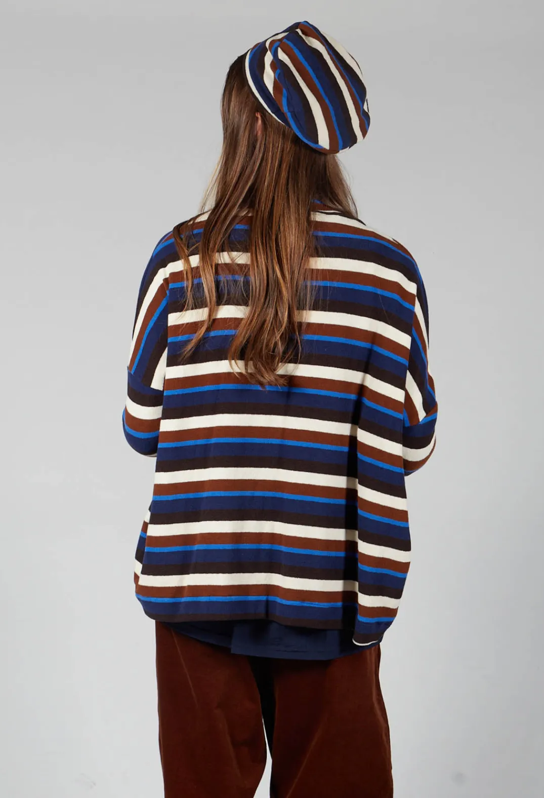 Mama B Cardigans^Pula Stripe Cardigan in Cannella
