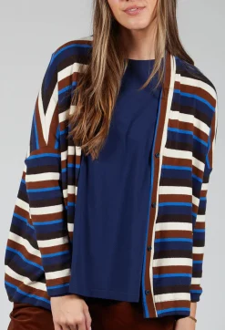 Mama B Cardigans^Pula Stripe Cardigan in Cannella
