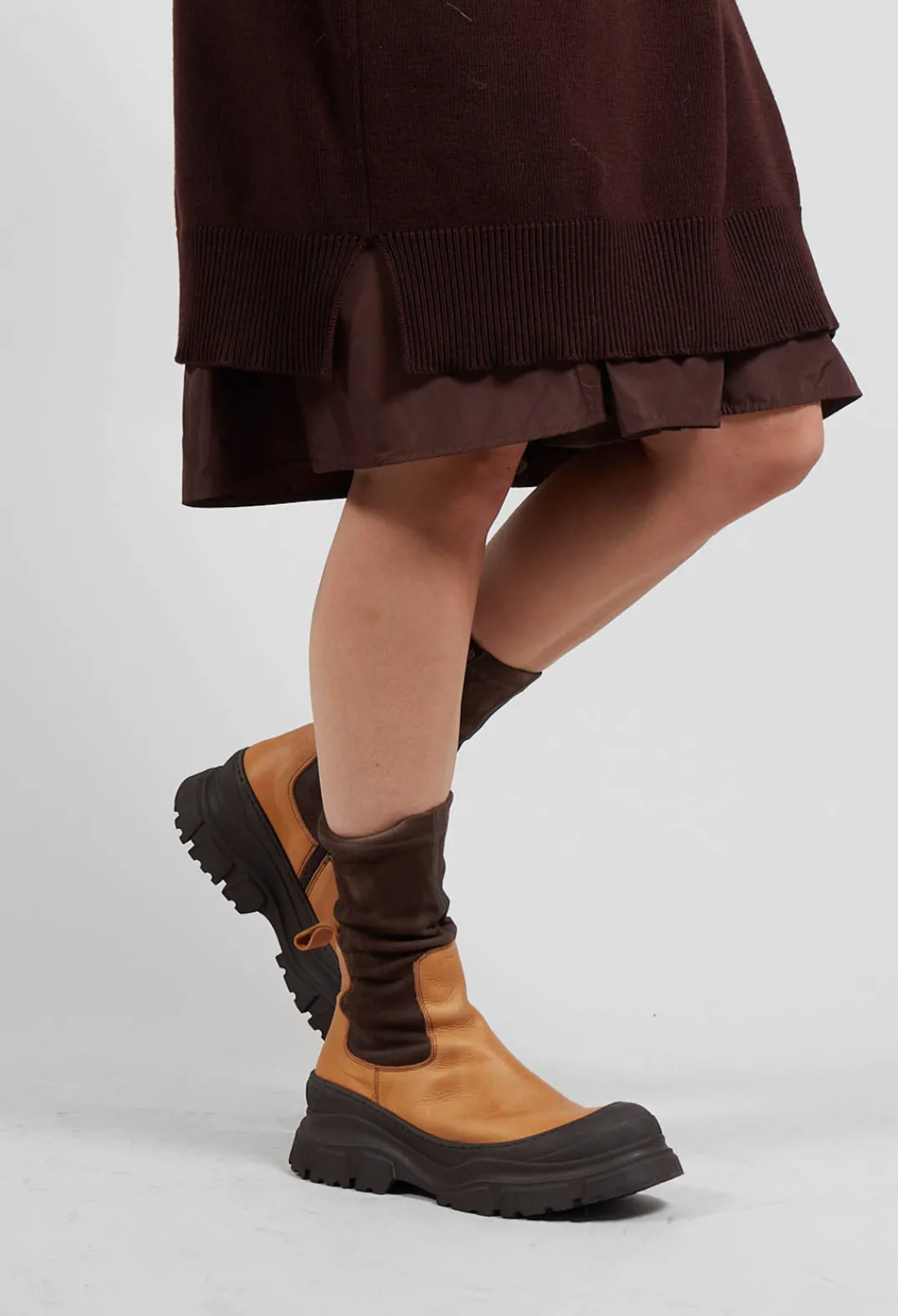Lofina Boots^Pull On Ankle Boots in Gasoline Sabbia and Cam Str Chocolate
