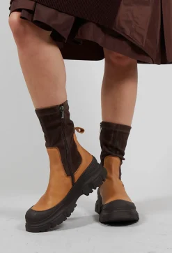 Lofina Boots^Pull On Ankle Boots in Gasoline Sabbia and Cam Str Chocolate