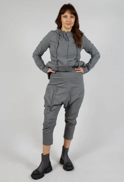 Rundholz Black Label Trousers^Pull On Drop Crotch Trousers with Cargo Pocket in Rock