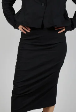 Rundholz Black Label Skirts^Pull On Longline Pencil Skirt in Black