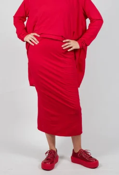 Rundholz Mainline Skirts^Pull on Midi Skirt in Cardinal Cloud