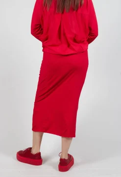 Rundholz Mainline Skirts^Pull on Midi Skirt in Cardinal Cloud