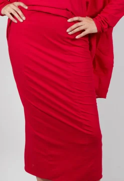 Rundholz Mainline Skirts^Pull on Midi Skirt in Cardinal Cloud
