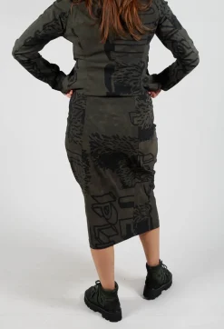 Rundholz Black Label Skirts^Pull On Pencil Skirt in Jungle Big Print