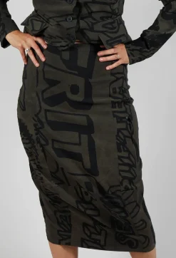 Rundholz Black Label Skirts^Pull On Pencil Skirt in Jungle Big Print
