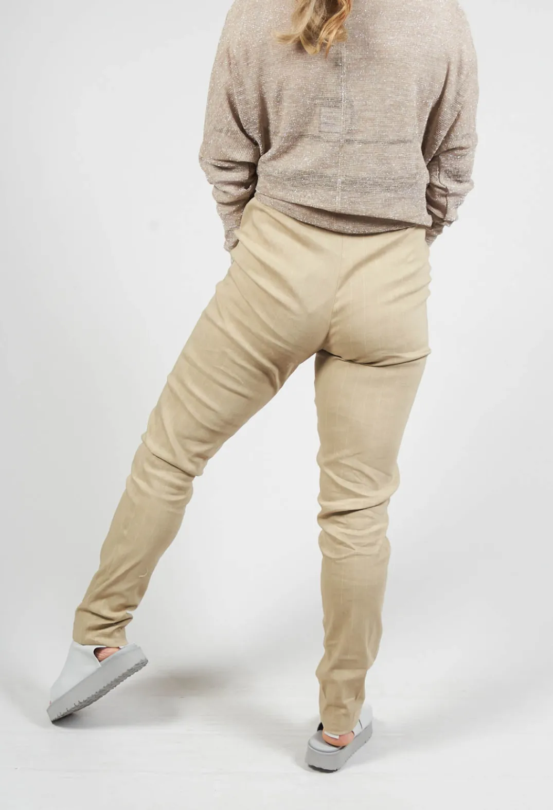 Sarah Pacini Leggings^Pull On Pinstripe Leggings in Beige
