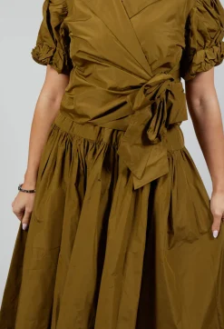 Les Filles d'Ailleurs Skirts^Pull on Pleated Skirt in Gold