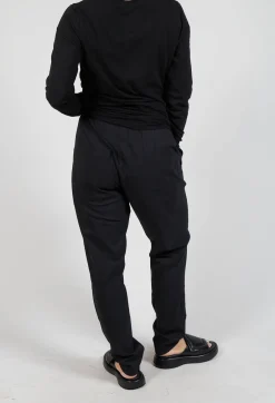 Rundholz Black Label Trousers^Pull On Slim Leg Trousers in Black