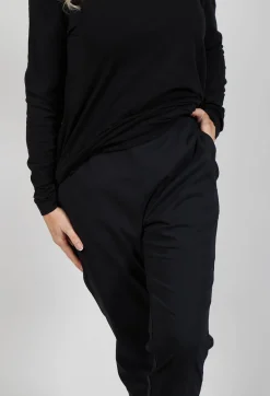 Rundholz Black Label Trousers^Pull On Slim Leg Trousers in Black