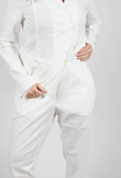 Rundholz Black Label Trousers^Pull On Slim Leg Trousers in Offwhite
