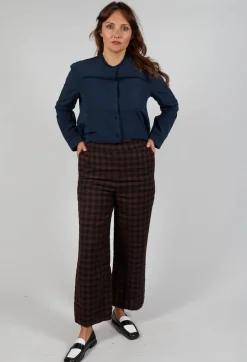 Aequamente Trousers^Pull On Trouser in Ebano Check