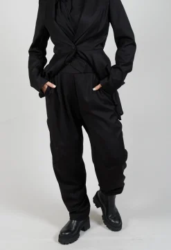 La Haine Trousers^Pull On Trousers in Black Print