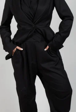La Haine Trousers^Pull On Trousers in Black Print