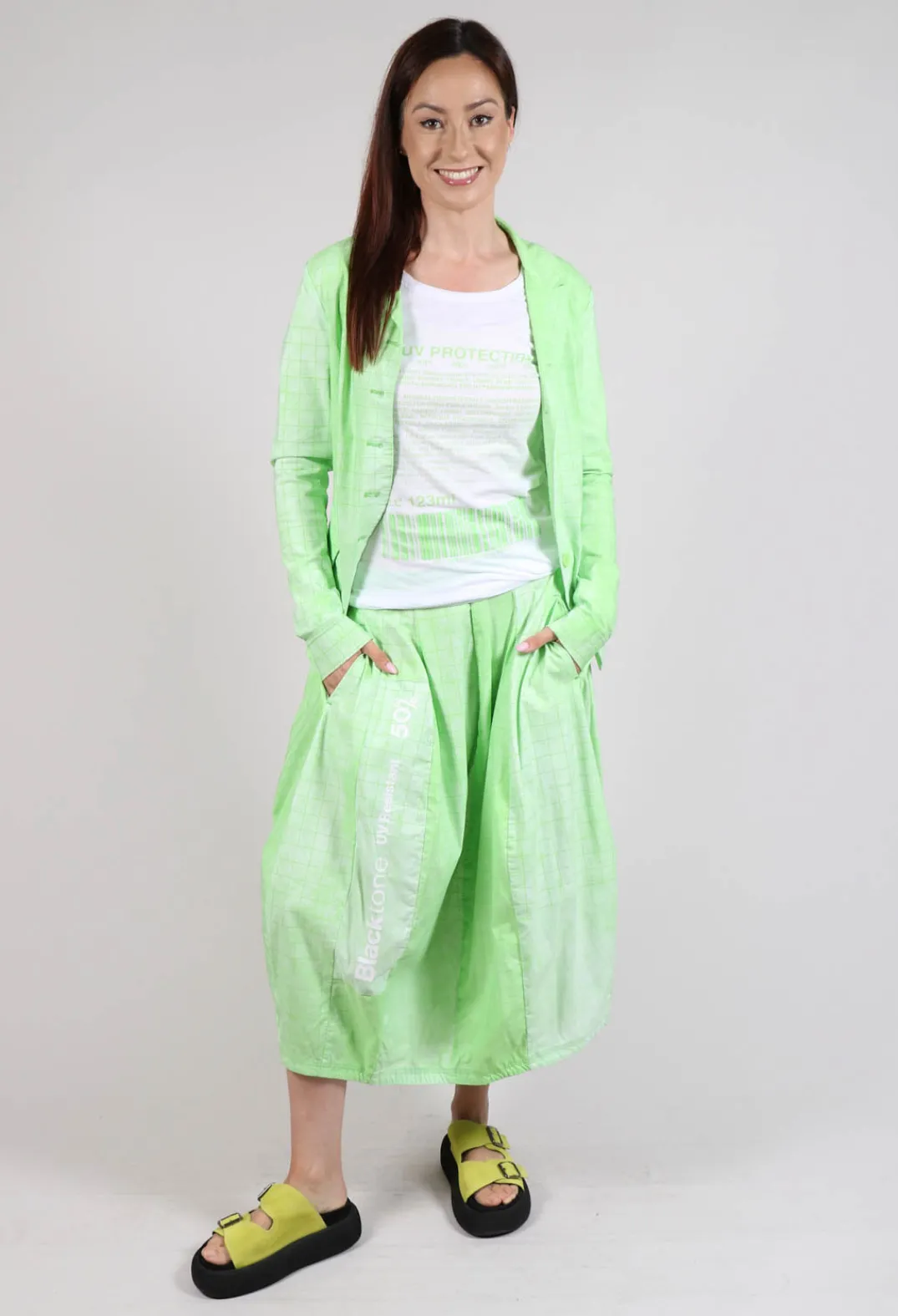 Rundholz Black Label Skirts^Pull On Tulip Skirt in Placed Lime Print