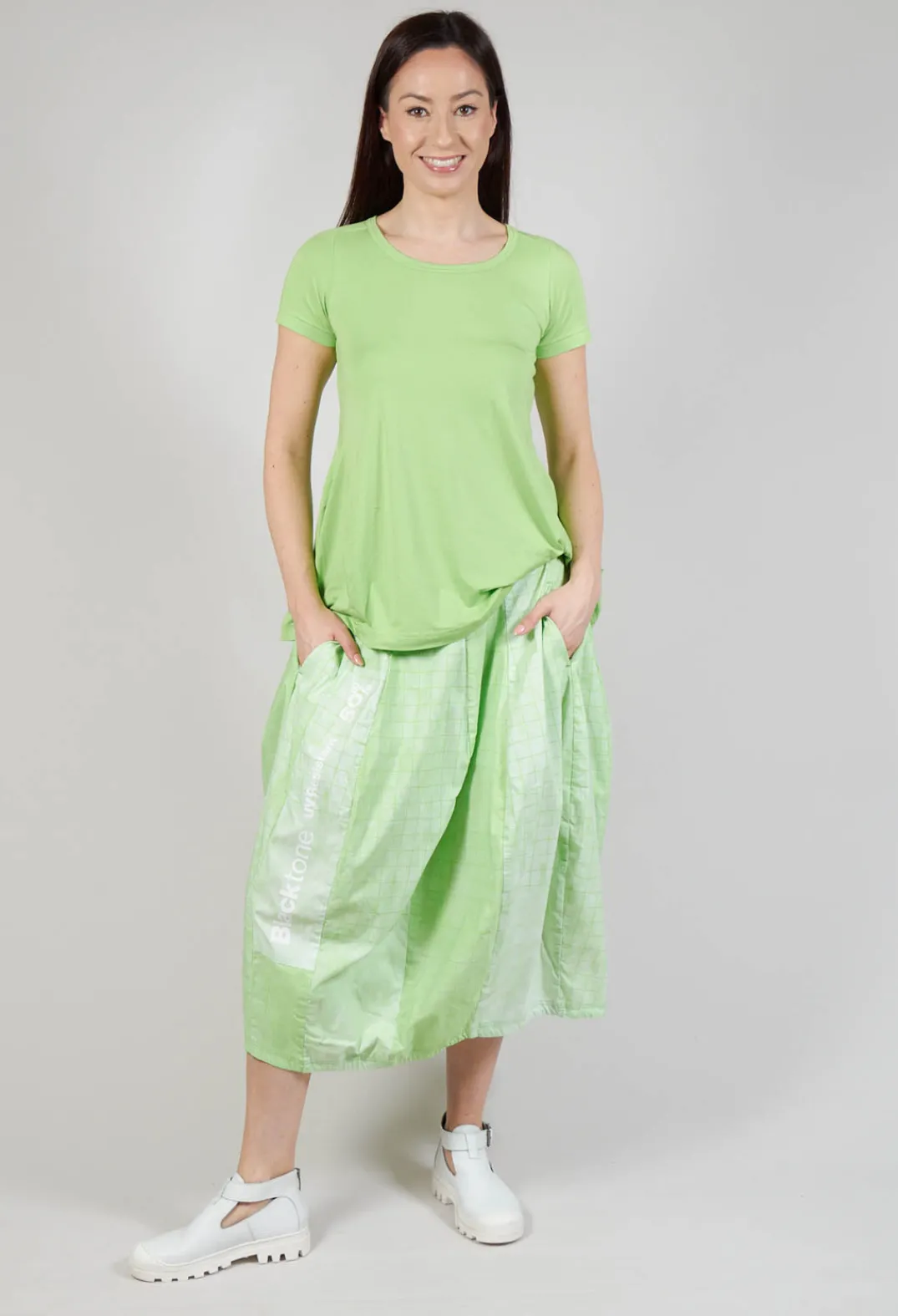 Rundholz Black Label Skirts^Pull On Tulip Skirt in Placed Lime Print