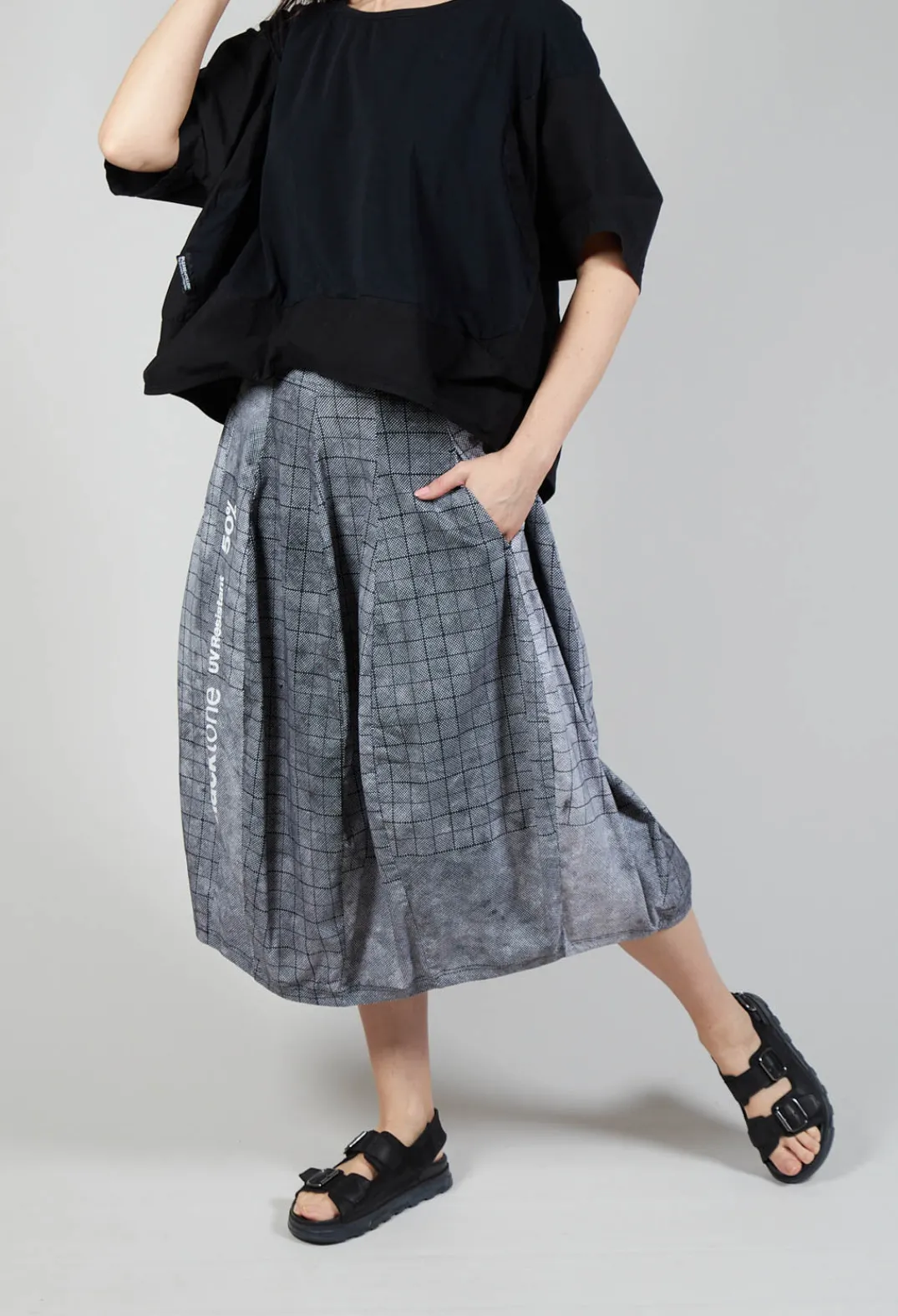 Rundholz Black Label Skirts^Pull On Tulip Skirt in Placed Black Print