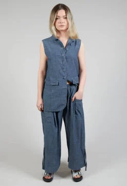 Amici Trousers^Pull String Capri Trousers in Oyster Grey
