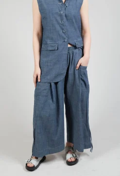 Amici Trousers^Pull String Capri Trousers in Oyster Grey