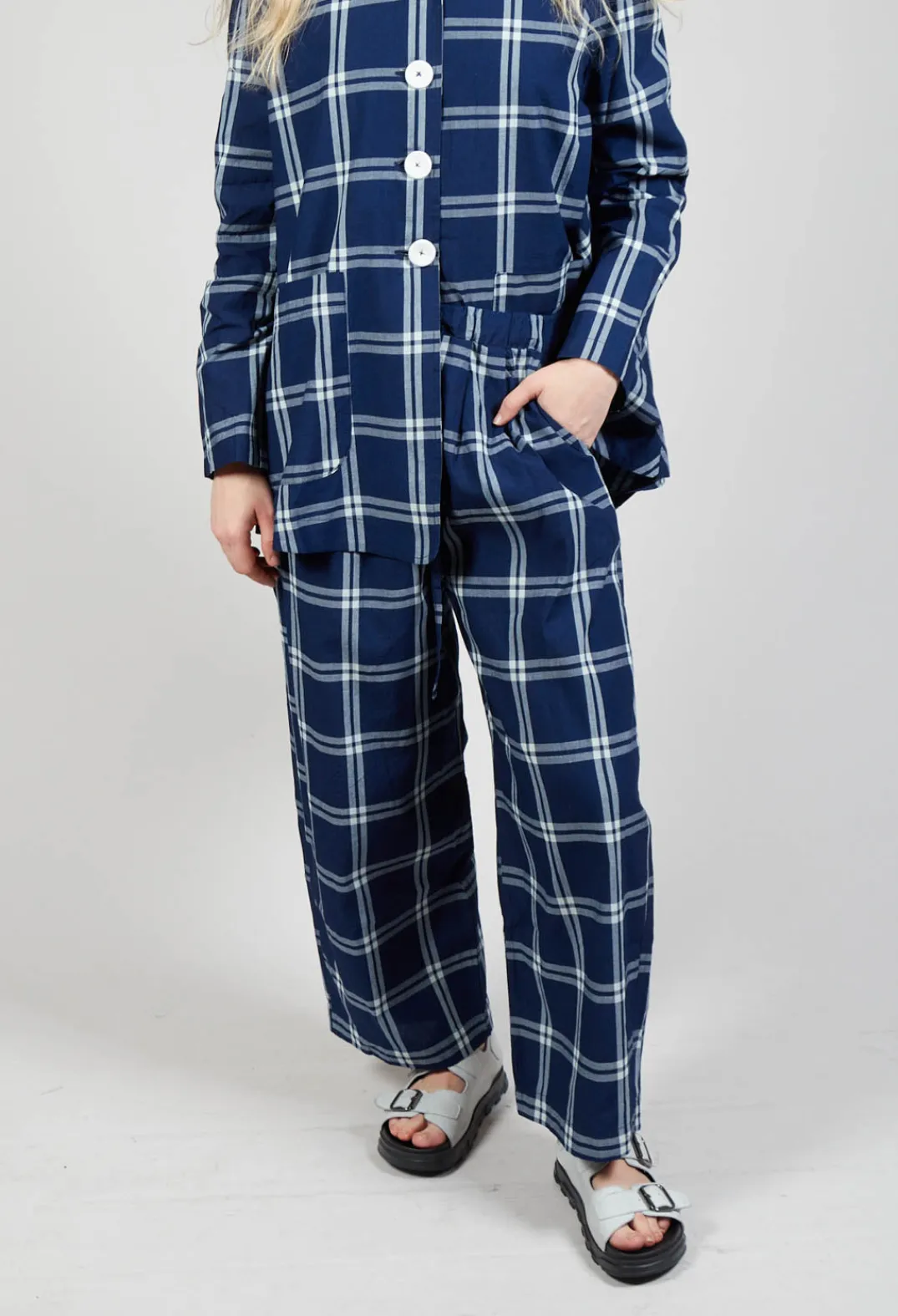 Amici Trousers^Pull String Waist Trousers in Indigo