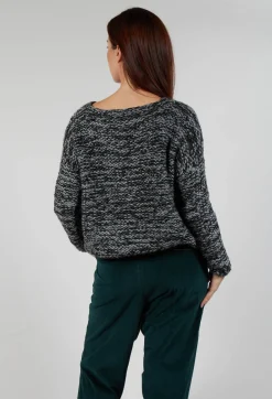 Umit Unal Knitwear|Jumpers^Purl Knit Scoop Neck Jumper in Original Grey