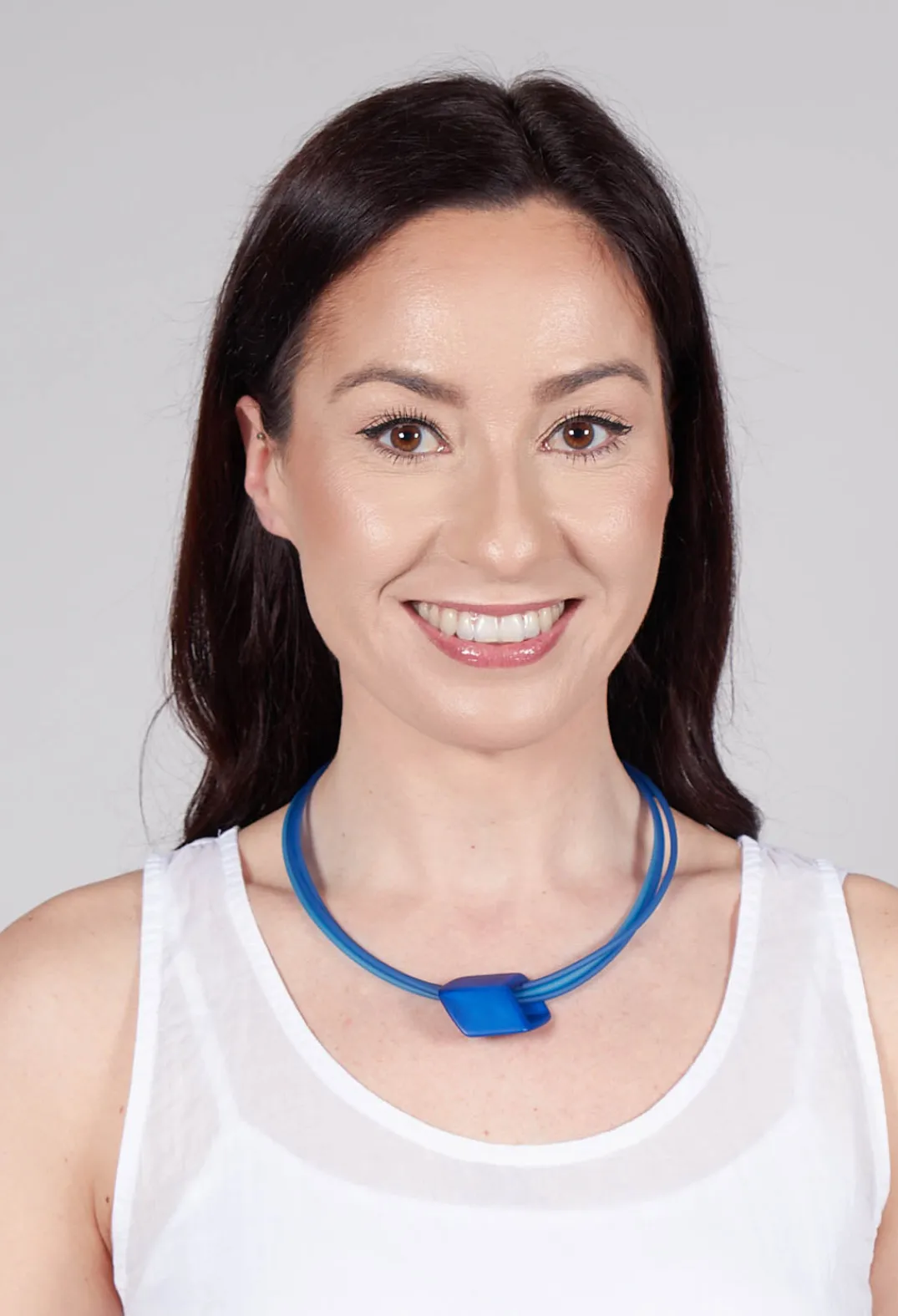 Bender Schmuck Necklaces^PVC Choker with Resin Square Bead in Blue