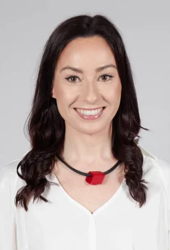 Bender Schmuck Necklaces^PVC Choker with Resin Square Bead in Black Red