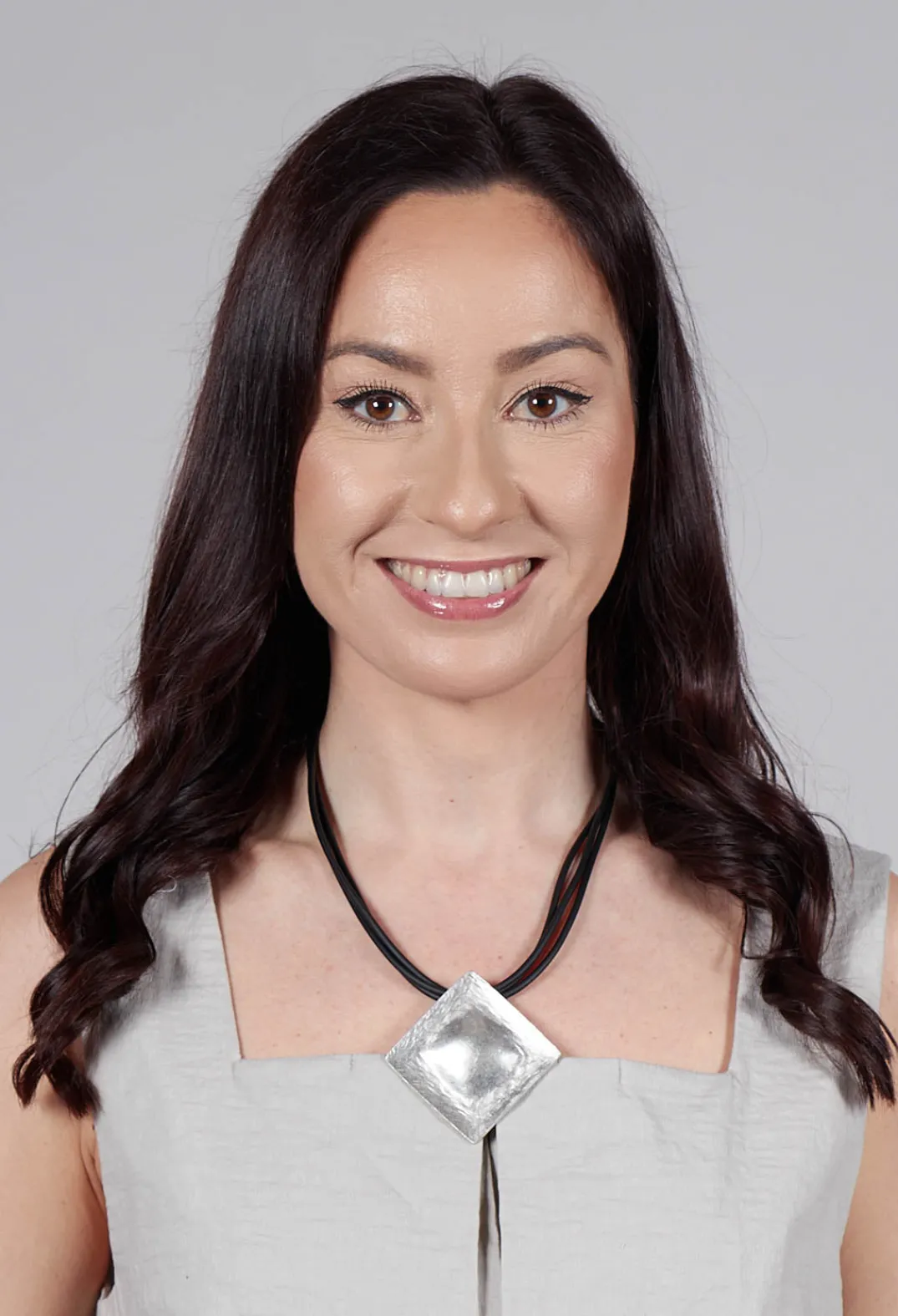 Bender Schmuck Necklaces^PVC Three Row Necklace with Square Zamak Pendant in Black