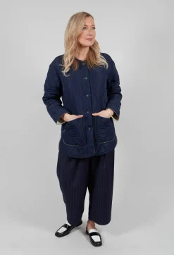 Urban Code Jackets^Quilted Jacket in Navy and Bone