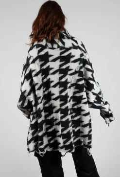 Rundholz Mainline Cardigans^Raw Edge Cardigan in Black Bone Jacquard