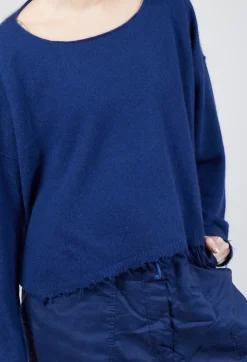 Rundholz Dip Jumpers^Raw Hem Boat Neckline Jumper in Ocean