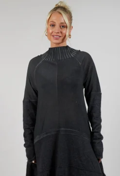 Rundholz Dip Tops^Raw Hemmed Dress in Coal