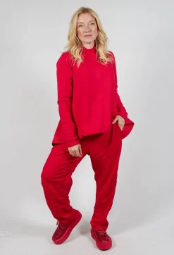 Rundholz Mainline Tops^Relaxed Cross Neck Top in Cardinal Cloud