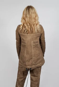 Rundholz Mainline Tops^Relaxed Cross Neck Top in Camel Cloud