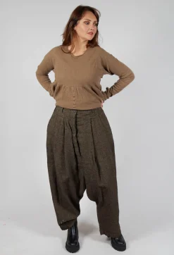 Rundholz Mainline Trousers^Relaxed Drop Crotch Trousers in Camel Check