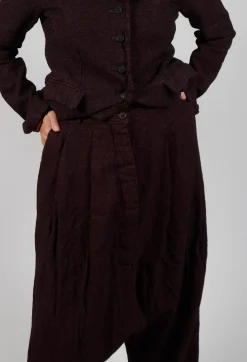 Rundholz Mainline Trousers^Relaxed Drop Crotch Trousers in Merlot Check