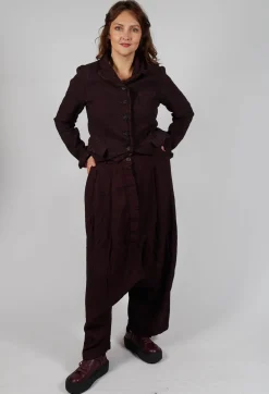 Rundholz Mainline Trousers^Relaxed Drop Crotch Trousers in Merlot Check